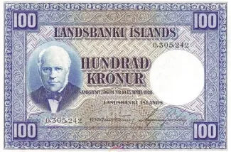 Iceland 100 Krónur, 1928 image