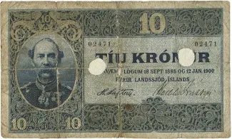 Iceland 10 Krónur, 1900 image