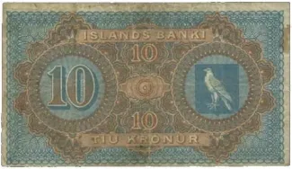 Iceland 10 Krónur, 1904 reverse