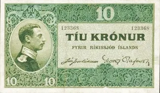 Iceland 10 Krónur, 1925 image