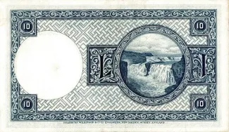 Iceland 10 Krónur, 1928 reverse