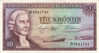 Iceland 10 Krónur, 1957 image