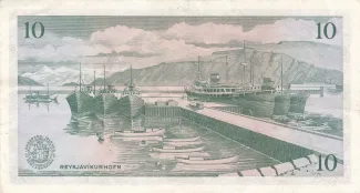 Iceland 10 Krónur, 1957 reverse