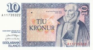 Iceland 10 Krónur, 1961 image