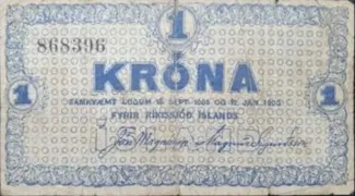 Iceland 1 Króna, 1922 image