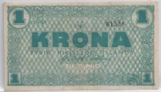 Iceland 1 Króna, 1941 image