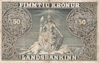 Iceland 50 Krónur, 1900 reverse