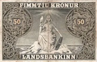 Iceland 50 Krónur, 1900 reverse