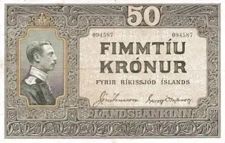 Iceland 50 Krónur, 1925 image