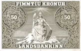 Iceland 50 Krónur, 1925-1930 reverse