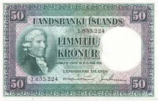 Iceland 50 Krónur, 1928 image