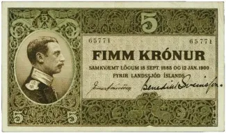 Iceland 5 Krónur, 1900 image