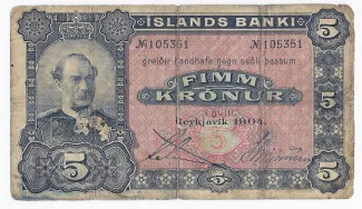 Iceland 5 Krónur, 1904 image
