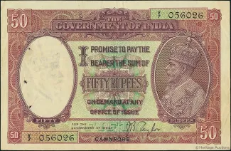 India, British 50 Rupees - George V, 1930 obverse