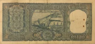 India 100 Rupees, 1962-1970 reverse