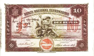 India 10 Rupias, 1906 obverse