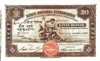 India 20 Rupias, 1906 obverse