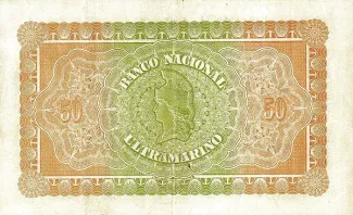 India 50 Rupias, 1906 reverse