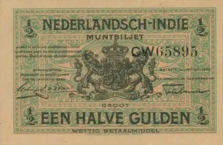 Netherlands East Indies 0.5 Gulden, 1920 image