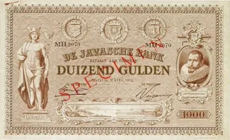 Netherlands East Indies 1.000 Gulden, 1919 image