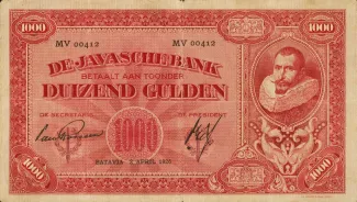 Netherlands East Indies 1.000 Gulden, 1930 image