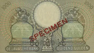 Netherlands East Indies 1.000 Gulden, 1938-1939 reverse