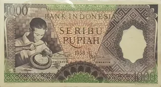 Indonesia 1.000 Rupiah, 1958 image