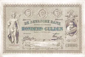 Netherlands East Indies 100 Gulden, 1919 image