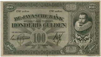 Netherlands East Indies 100 Gulden, 1930 image