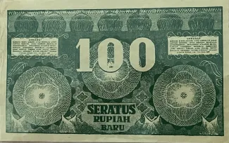 Indonesia 100 New, 1949 reverse