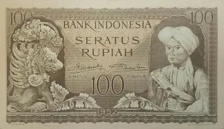 Indonesia 100 Rupiah, 1952 image