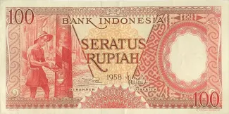 Indonesia 100 Rupiah, 1958 image