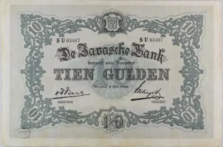 Netherlands East Indies 10 Gulden, 1924 image
