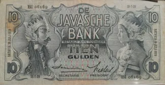 Netherlands East Indies 10 Gulden, 1939 image
