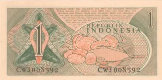 Indonesia 1 Rupiah, 1960-1961 reverse