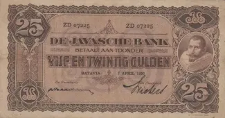 Netherlands East Indies 25 Gulden, 1931 image