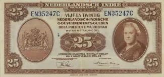 Netherlands East Indies 25 Gulden, 1943 image