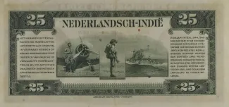 Netherlands East Indies 25 Gulden, 1943 reverse