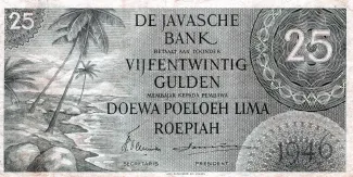 Indonesia 25 Gulden/Roepiah, 1946 image