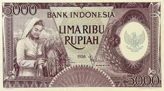 Indonesia 5.000 Rupiah, 1958 image