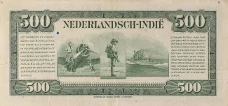 Netherlands East Indies 500 Gulden, 1943 reverse