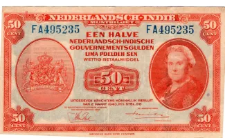 Netherlands East Indies 50 Cents, 1943 image