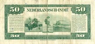 Netherlands East Indies 50 Gulden, 1943 reverse