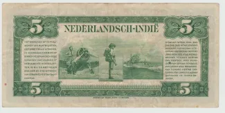 Netherlands East Indies 5 Gulden, 1943 reverse