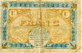 Indre, Department of 1 Franc, 1920 reverse