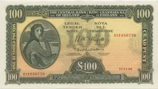 Ireland 100 Pounds, 1959 image
