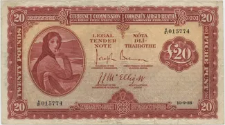 Ireland 20 Pounds, 1928 image