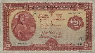 Ireland 20 Pounds, 1944 image