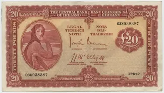 Ireland 20 Pounds, 1957 image