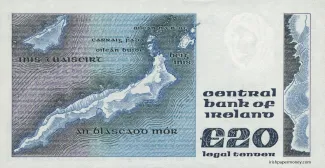 Ireland 20 Pounds, 1980-1992 reverse